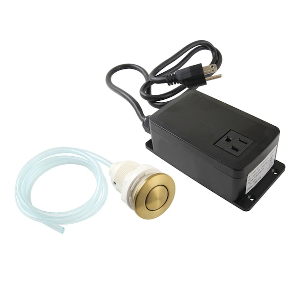 Single Outlet Garbage Disposal Air Switch Kit, Brushed Brass